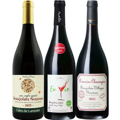 【2025年産】【新酒セット】酸化防止剤無添加のボジョレー・ヌーボー　3本セッ